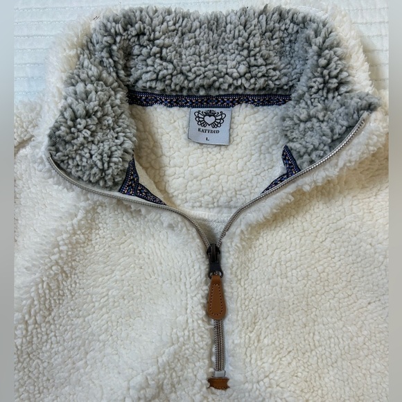 Katydid Cream Quarter Zip Fleece Pullover. Size Large. Gorpcore. Cabincore. Cozy - Picture 2 of 6